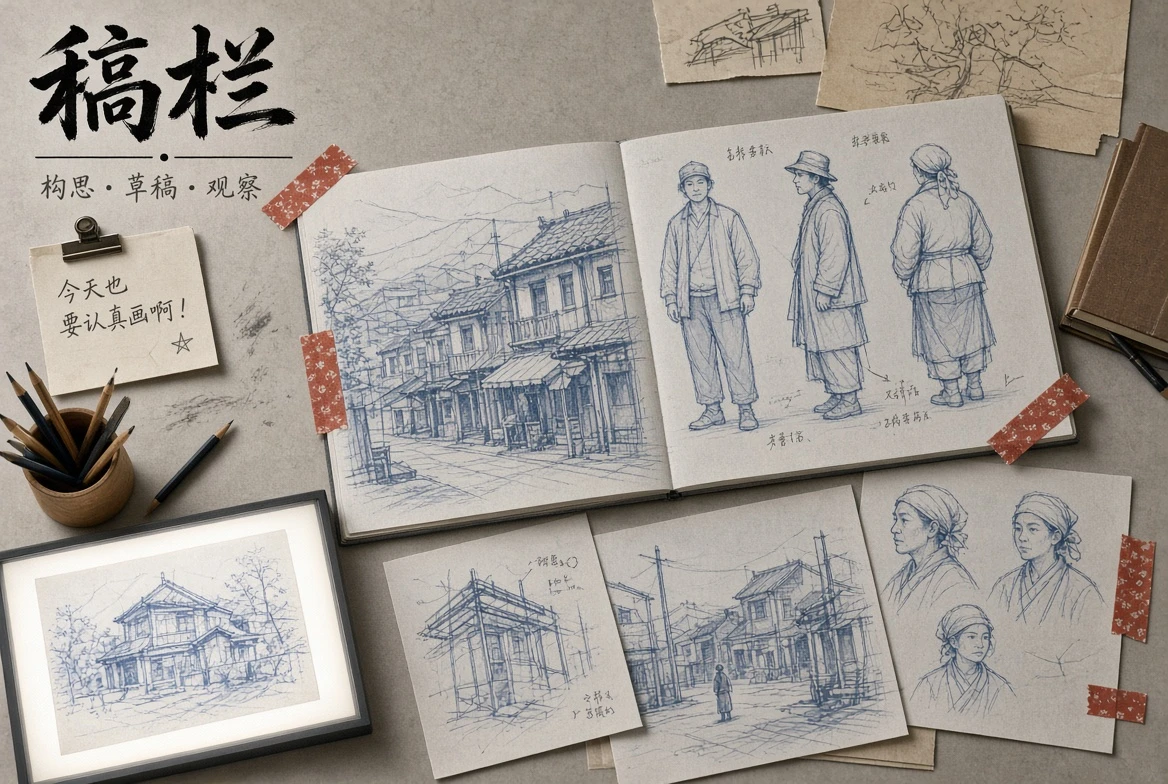 稿栏|从草图到成稿,看见选择如何累积